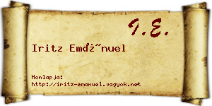 Iritz Emánuel névjegykártya
